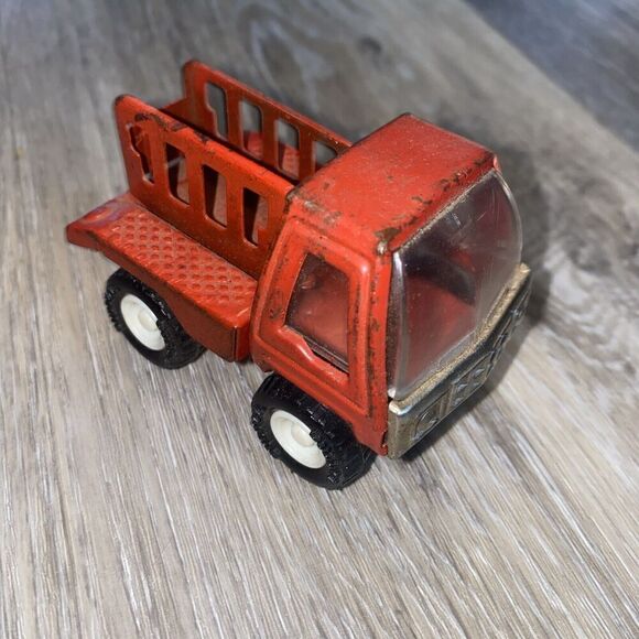 Vintage 1960s Buddy L Pressed Steel Red Pick-Up Truck 3" Metal #H323 - Picture 2 of 9